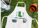 linen style head gardener apron for gardening 